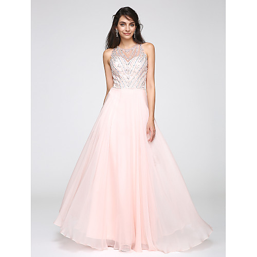 A-Line Elegant & Luxurious Sparkle & Shine Beaded & Sequin Holiday Homecoming Cocktail Party Dress Jewel Neck Sleeveless Floor Length Chiffon with Beading 2021
A-Line Elegant & Luxurious Sparkle & Shine Beaded & Sequin Holiday Homecoming Cocktail Party Dress Jewel Neck Sleeveless Floor Length Chiffon with Beading 2021