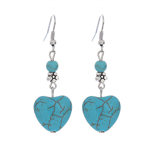 Women's Turquoise Drop Earrings Two Stone Heart Love Ladies Boho Bohemian Vintage European Fashion Silver Plated Turquoise Earrings Jewelry Blue For Daily Casual 1pc
Women's Turquoise Drop Earrings Two Stone Heart Love Ladies Boho Bohemian Vintage European Fashion Silver Plated Turquoise Earrings Jewelry Blue For Daily Casual 1pc