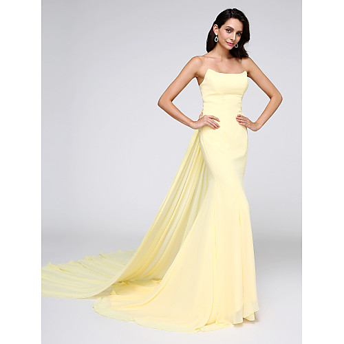 Mermaid / Trumpet Elegant Holiday Cocktail Party Formal Evening Dress Strapless Sleeveless Watteau Train Chiffon with Pleats 2021
Mermaid / Trumpet Elegant Holiday Cocktail Party Formal Evening Dress Strapless Sleeveless Watteau Train Chiffon with Pleats 2021