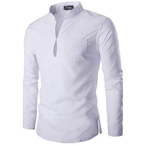 Men's Shirt Solid Colored Basic Long Sleeve Daily Tops Basic Chinoiserie White Black
Men's Shirt Solid Colored Basic Long Sleeve Daily Tops Basic Chinoiserie White Black