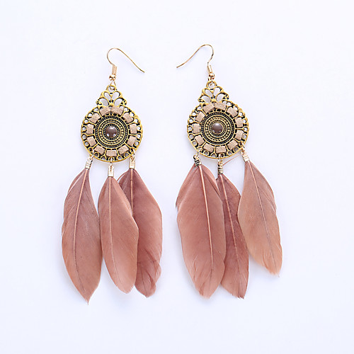 Women's Drop Earrings Hoop Earrings Earrings Feather Ladies Fashion European Native American Feather Earrings Jewelry Rainbow / Red / Khaki For Party Wedding Daily / Dangle Earrings
Women's Drop Earrings Hoop Earrings Earrings Feather Ladies Fashion European Native American Feather Earrings Jewelry Rainbow / Red / Khaki For Party Wedding Daily / Dangle Earrings