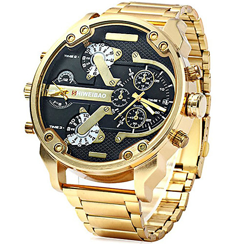 Men's Sport Watch Military Watch Wrist Watch Quartz Stainless Steel Black / Brown / Gold Calendar / date / day Dual Time Zones Cool Analog Luxury Vintage Casual Fashion - Brown black / gold White
Men's Sport Watch Military Watch Wrist Watch Quartz Stainless Steel Black / Brown / Gold Calendar / date / day Dual Time Zones Cool Analog Luxury Vintage Casual Fashion - Brown black / gold White