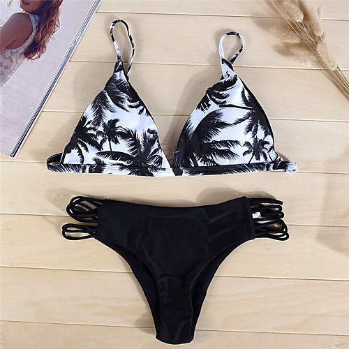 Women's Bikini Swimsuit Print Floral Black Swimwear Halter Neck Bathing Suits / Sexy
Women's Bikini Swimsuit Print Floral Black Swimwear Halter Neck Bathing Suits / Sexy