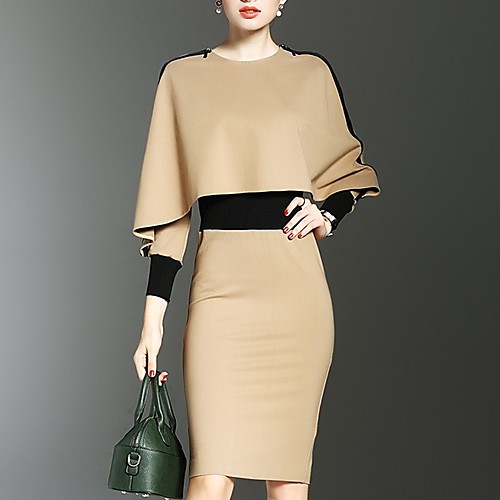 Women's Sheath Dress Short Mini Dress Beige Long Sleeve Patchwork Fall Winter V Neck S M L XL
Women's Sheath Dress Short Mini Dress Beige Long Sleeve Patchwork Fall Winter V Neck S M L XL