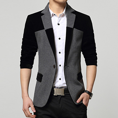 Men's Blazer Daily Work Color Block Slim Acrylic / Cotton / Polyester Men's Suit Wine / Navy Blue / Black - Shirt Collar / Fall / Spring / Long Sleeve / Plus Size
Men's Blazer Daily Work Color Block Slim Acrylic / Cotton / Polyester Men's Suit Wine / Navy Blue / Black - Shirt Collar / Fall / Spring / Long Sleeve / Plus Size