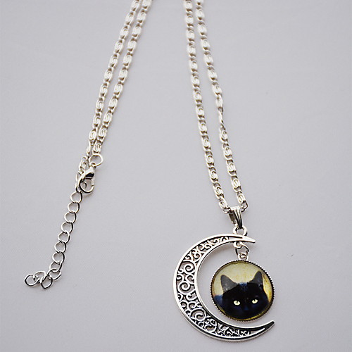 Women's Pendant Necklace Cat Moon Animal Basic European Synthetic Gemstones Sterling Silver Black Necklace Jewelry For Casual Daily
Women's Pendant Necklace Cat Moon Animal Basic European Synthetic Gemstones Sterling Silver Black Necklace Jewelry For Casual Daily