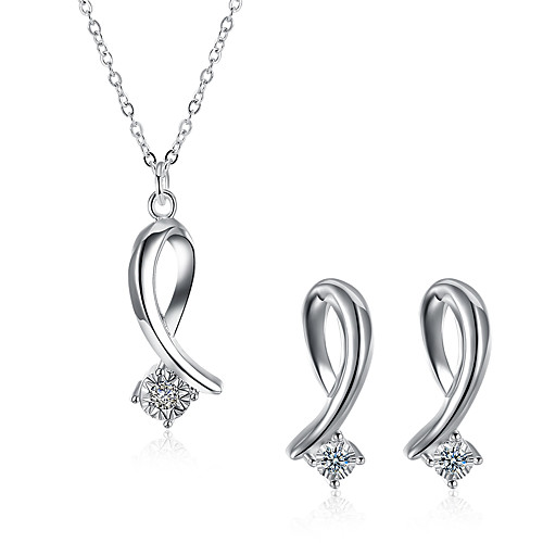 Women's Cubic Zirconia Jewelry Set Monograms Solitaire Round Cut Ladies Luxury Initial Cubic Zirconia Silver Plated Imitation Diamond Earrings Jewelry Silver For Party Wedding Daily Masquerade
Women's Cubic Zirconia Jewelry Set Monograms Solitaire Round Cut Ladies Luxury Initial Cubic Zirconia Silver Plated Imitation Diamond Earrings Jewelry Silver For Party Wedding Daily Masquerade