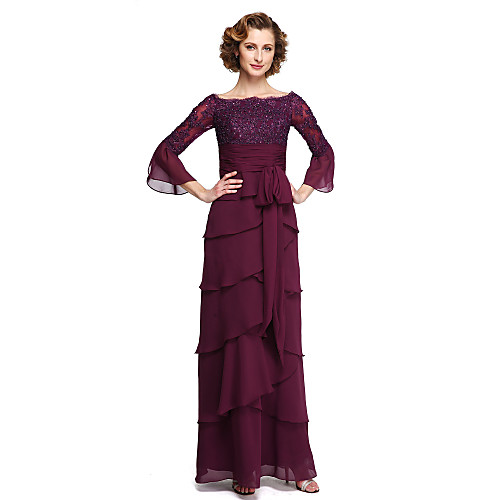 A-Line Mother of the Bride Dress Elegant Bateau Neck Ankle Length Chiffon Lace Half Sleeve with Sash / Ribbon Pleats Sequin 2021
A-Line Mother of the Bride Dress Elegant Bateau Neck Ankle Length Chiffon Lace Half Sleeve with Sash / Ribbon Pleats Sequin 2021
