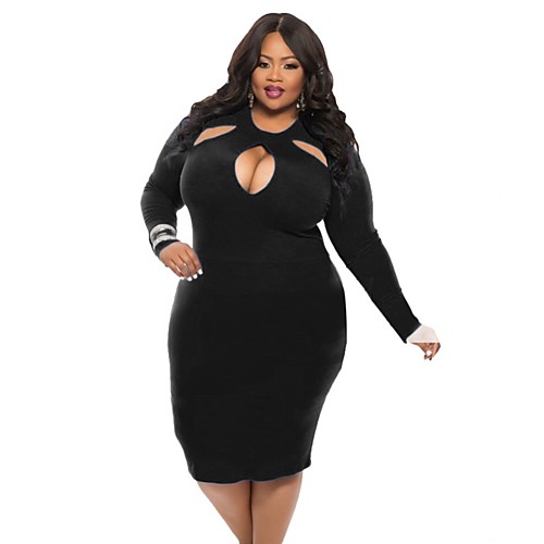 Women's Bodycon Knee Length Dress Blue Purple Wine Black Coffee Long Sleeve Solid Colored Cut Out Fall Spring Round Neck Skinny Cut Out L XL XXL 3XL 4XL / Plus Size / Plus Size
Women's Bodycon Knee Length Dress Blue Purple Wine Black Coffee Long Sleeve Solid Colored Cut Out Fall Spring Round Neck Skinny Cut Out L XL XXL 3XL 4XL / Plus Size / Plus Size