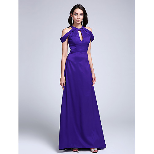 Sheath / Column Elegant Keyhole Prom Formal Evening Dress Jewel Neck Sleeveless Sweep / Brush Train Stretch Satin with Pleats 2021
Sheath / Column Elegant Keyhole Prom Formal Evening Dress Jewel Neck Sleeveless Sweep / Brush Train Stretch Satin with Pleats 2021