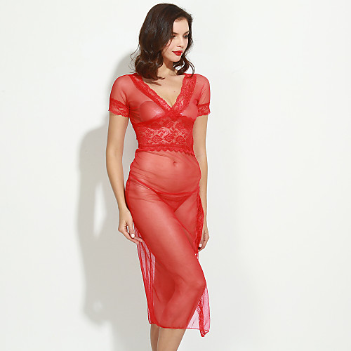 Women's Mesh Chemises & Gowns Nightwear Solid Colored Red / White / Black One-Size
Women's Mesh Chemises & Gowns Nightwear Solid Colored Red / White / Black One-Size