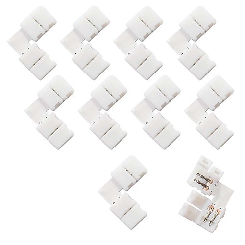 10pcs/Pack L Shape Solderless Snap Down 2Conductor LED Strip Connector for Right Angle Corner or 90 Turning Connection of 8mm Wide 3528 2835
10pcs/Pack L Shape Solderless Snap Down 2Conductor LED Strip Connector for Right Angle Corner or 90 Turning Connection of 8mm Wide 3528 2835