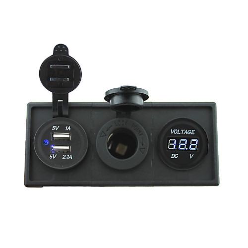 12V/24V Power charger3.1A USB port and 12V voltmeter gauge with housing holder panel for car boat truck RV
12V/24V Power charger3.1A USB port and 12V voltmeter gauge with housing holder panel for car boat truck RV
