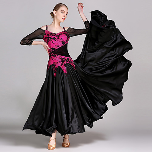 Ballroom Dance Dress Lace Crystals / Rhinestones Women's Training Performance Long Sleeve Natural Lace Tulle Viscose
Ballroom Dance Dress Lace Crystals / Rhinestones Women's Training Performance Long Sleeve Natural Lace Tulle Viscose