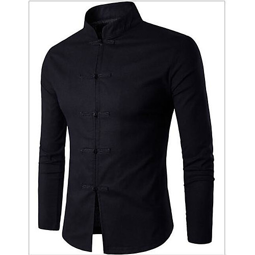 Men's Shirt Solid Colored Basic Long Sleeve Daily Tops Chinoiserie White Black
Men's Shirt Solid Colored Basic Long Sleeve Daily Tops Chinoiserie White Black