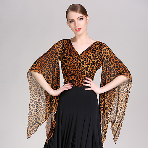 Ballroom Dance Top Animal Print Women's Performance 3/4 Length Sleeve Natural Tulle / Modern Dance
Ballroom Dance Top Animal Print Women's Performance 3/4 Length Sleeve Natural Tulle / Modern Dance