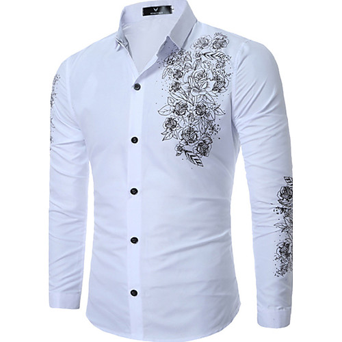 Men's Shirt Floral Plus Size Print Long Sleeve Daily Slim Tops Classic Collar Wine White Black / Fall / Spring
Men's Shirt Floral Plus Size Print Long Sleeve Daily Slim Tops Classic Collar Wine White Black / Fall / Spring