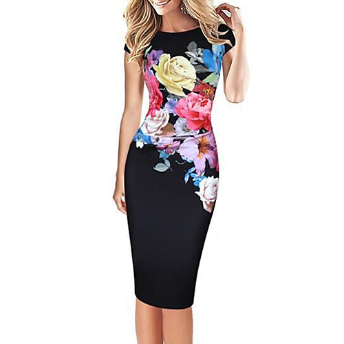 Women's Bodycon Knee Length Dress Blue Green Black Short Sleeve Floral Print Round Neck Streetwear Party Slim Floral S M L XL XXL 3XL 4XL 5XL / Plus Size / Plus Size
Women's Bodycon Knee Length Dress Blue Green Black Short Sleeve Floral Print Round Neck Streetwear Party Slim Floral S M L XL XXL 3XL 4XL 5XL / Plus Size / Plus Size