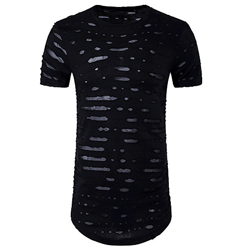 Men's T shirt Solid Colored Hole Short Sleeve Going out Tops Cotton Punk & Gothic White Black Gray
Men's T shirt Solid Colored Hole Short Sleeve Going out Tops Cotton Punk & Gothic White Black Gray