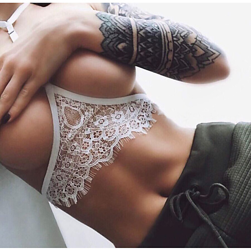 Women's Strapped Open Cup Cage Bra Jacquard Sexy White Black 
Women's Strapped Open Cup Cage Bra Jacquard Sexy White Black