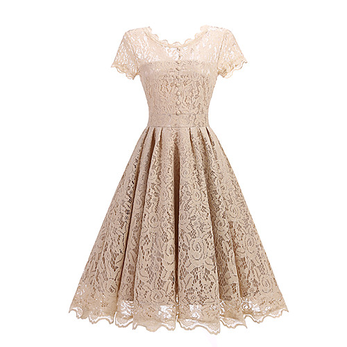 Women's A Line Dress Knee Length Dress Apricot Purple Wine Lavender Black Brown Navy Blue Short Sleeve Solid Colored Lace Summer Round Neck Sophisticated Going out Lace S M L XL XXL
Women's A Line Dress Knee Length Dress Apricot Purple Wine Lavender Black Brown Navy Blue Short Sleeve Solid Colored Lace Summer Round Neck Sophisticated Going out Lace S M L XL XXL
