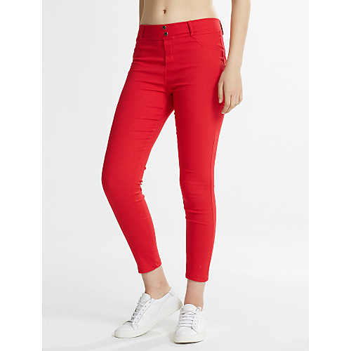 Women's Daily Cotton Basic Legging Solid Colored Mid Waist Black Red Blue S M L / Skinny
Women's Daily Cotton Basic Legging Solid Colored Mid Waist Black Red Blue S M L / Skinny