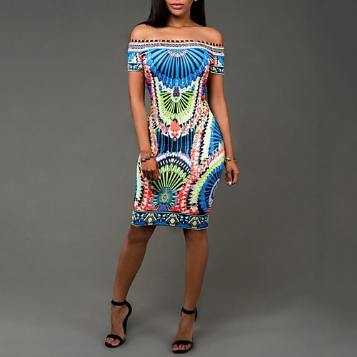 Women's Bodycon Knee Length Dress Blue Short Sleeve Blue Print Summer Strapless Streetwear Party Holiday Club Slim Boho Bohemia Beach S M L XL
Women's Bodycon Knee Length Dress Blue Short Sleeve Blue Print Summer Strapless Streetwear Party Holiday Club Slim Boho Bohemia Beach S M L XL
