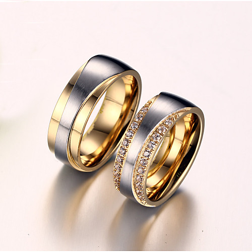 Couple Rings AAA Cubic Zirconia Golden Zircon Titanium Steel Gold Plated Love Friendship Ladies Bridal / Synthetic Diamond / Women's / Band Ring
Couple Rings AAA Cubic Zirconia Golden Zircon Titanium Steel Gold Plated Love Friendship Ladies Bridal / Synthetic Diamond / Women's / Band Ring