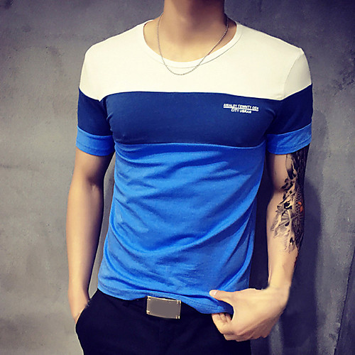 Men's T shirt Graphic Plus Size Patchwork Short Sleeve Daily Tops Blue Dark Gray Orange
Men's T shirt Graphic Plus Size Patchwork Short Sleeve Daily Tops Blue Dark Gray Orange