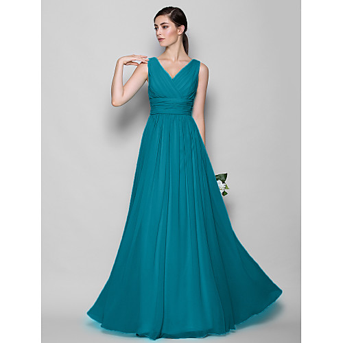 A-Line / Sheath / Column V Neck Floor Length Georgette Bridesmaid Dress with Criss Cross / Open Back
A-Line / Sheath / Column V Neck Floor Length Georgette Bridesmaid Dress with Criss Cross / Open Back