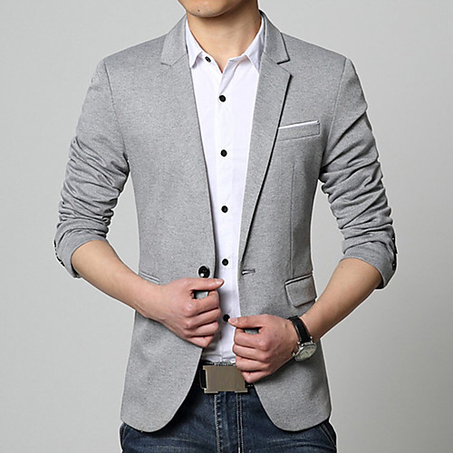 Men's Blazer Daily Work Solid Colored Acrylic / Cotton Men's Suit Blue / Gray / Black - V Neck / Fall / Spring / Long Sleeve / Plus Size
Men's Blazer Daily Work Solid Colored Acrylic / Cotton Men's Suit Blue / Gray / Black - V Neck / Fall / Spring / Long Sleeve / Plus Size