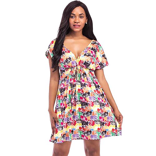 Women's A Line Dress Short Mini Dress White Black Red Short Sleeve Print Summer V Neck Streetwear M L XL XXL 3XL 4XL / Plus Size / Plus Size
Women's A Line Dress Short Mini Dress White Black Red Short Sleeve Print Summer V Neck Streetwear M L XL XXL 3XL 4XL / Plus Size / Plus Size