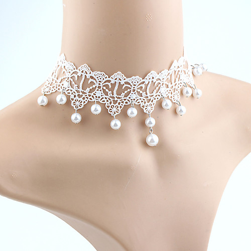 Women's Pearl Choker Necklace Tassel Fringe Ladies Tassel Fashion Euramerican Imitation Pearl Lace Pearl White White Necklace Jewelry For Wedding Masquerade Engagement Party Prom Promise Cosplay
Women's Pearl Choker Necklace Tassel Fringe Ladies Tassel Fashion Euramerican Imitation Pearl Lace Pearl White White Necklace Jewelry For Wedding Masquerade Engagement Party Prom Promise Cosplay