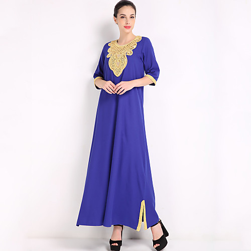Women's Jalabiya Maxi long Dress Blue Black Red Half Sleeve Embroidery Patchwork Embroidered Split Patchwork Summer Round Neck Streetwear Party M L XL / Cotton / Cotton
Women's Jalabiya Maxi long Dress Blue Black Red Half Sleeve Embroidery Patchwork Embroidered Split Patchwork Summer Round Neck Streetwear Party M L XL / Cotton / Cotton