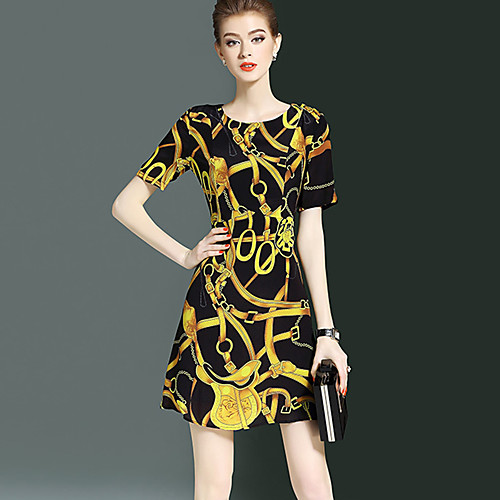 Women's A Line Dress Short Mini Dress Yellow Short Sleeve Print Summer Round Neck Streetwear Going out S M L XL XXL
Women's A Line Dress Short Mini Dress Yellow Short Sleeve Print Summer Round Neck Streetwear Going out S M L XL XXL