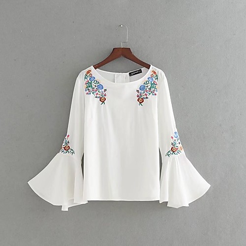 Women's Shirt Embroidered Cut Out Long Sleeve Daily Tops Cotton Streetwear White
Women's Shirt Embroidered Cut Out Long Sleeve Daily Tops Cotton Streetwear White