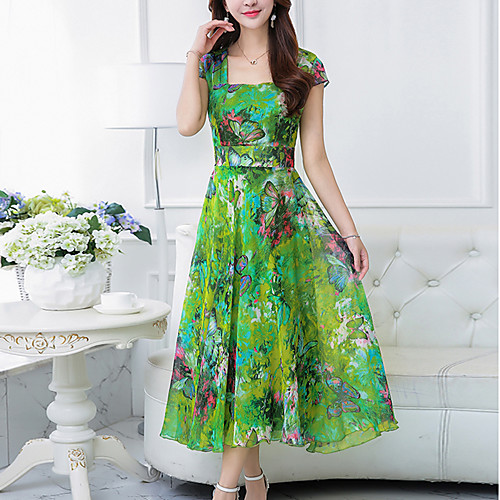 Women's Chiffon Dress Maxi long Dress Yellow Fuchsia Green Short Sleeve Floral Print Summer Square Neck Boho Going out Floral S M L XL XXL 3XL 4XL / Plus Size / Plus Size
Women's Chiffon Dress Maxi long Dress Yellow Fuchsia Green Short Sleeve Floral Print Summer Square Neck Boho Going out Floral S M L XL XXL 3XL 4XL / Plus Size / Plus Size