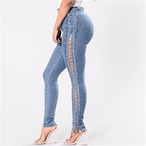 Women's Weekend Denim Shredded Legging - Solid Colored, Criss-Cross High Waist
Women's Weekend Denim Shredded Legging - Solid Colored, Criss-Cross High Waist