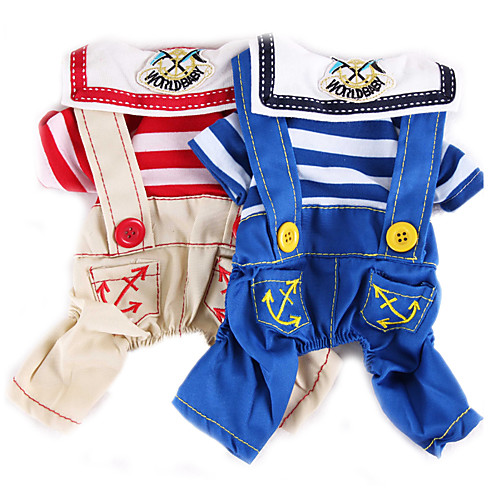 Dog Jumpsuit Dog Clothes Stripes Red Blue Down Cotton Costume For Spring & Fall Summer Winter Men's Women's Casual / Daily Fashion
Dog Jumpsuit Dog Clothes Stripes Red Blue Down Cotton Costume For Spring & Fall Summer Winter Men's Women's Casual / Daily Fashion