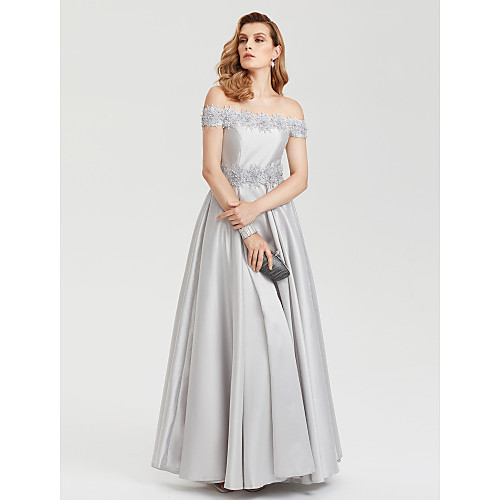 A-Line Off Shoulder Floor Length Satin Evening Party / Formal / Prom Dress with Beading Pleats Flower by TS Couture
A-Line Off Shoulder Floor Length Satin Evening Party / Formal / Prom Dress with Beading Pleats Flower by TS Couture