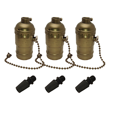 3 pcs E26/E27 Edison Socket Base Retro Pendant Lamp Holder Aluminum Zipper Style Industrial Light Socket With Pull Chain On/Off Switch
3 pcs E26/E27 Edison Socket Base Retro Pendant Lamp Holder Aluminum Zipper Style Industrial Light Socket With Pull Chain On/Off Switch