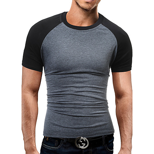 Men's T shirt Color Block Patchwork Short Sleeve Daily Tops Cotton Active Casual Streetwear Black Light gray Dark Gray
Men's T shirt Color Block Patchwork Short Sleeve Daily Tops Cotton Active Casual Streetwear Black Light gray Dark Gray