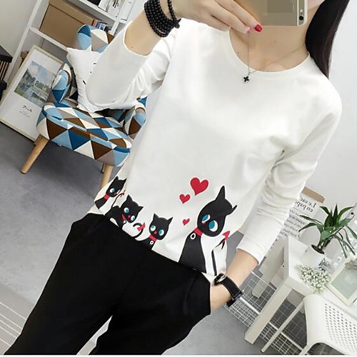 Women's T shirt Solid Colored Print Long Sleeve Daily Tops Cotton Casual White Black Gray
Women's T shirt Solid Colored Print Long Sleeve Daily Tops Cotton Casual White Black Gray