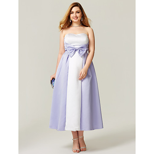 A-Line Plus Size White Prom Formal Evening Dress Strapless Sleeveless Ankle Length Satin with Bow(s) Pattern / Print 2021
A-Line Plus Size White Prom Formal Evening Dress Strapless Sleeveless Ankle Length Satin with Bow(s) Pattern / Print 2021