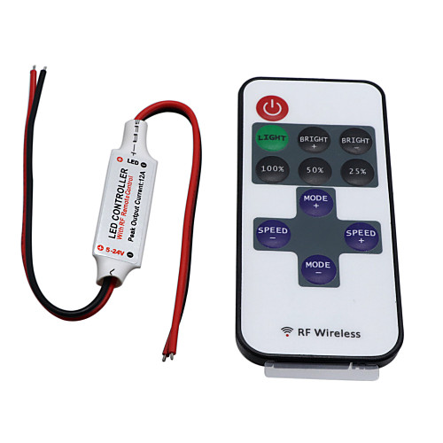 Wireless Mini Led Controller Dimmer 11key RF Remote Control For Single Color Led Strip Lights DC 5-24V
Wireless Mini Led Controller Dimmer 11key RF Remote Control For Single Color Led Strip Lights DC 5-24V