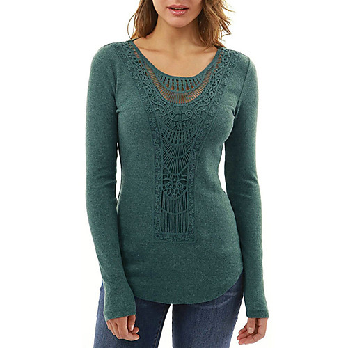 Women's T shirt Solid Colored Criss Cross Cut Out Long Sleeve Daily Tops Black Purple Green
Women's T shirt Solid Colored Criss Cross Cut Out Long Sleeve Daily Tops Black Purple Green