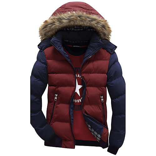 Men's Padded Daily Winter Regular Coat Jacket Long Sleeve Color Block Blue Yellow / Going out
Men's Padded Daily Winter Regular Coat Jacket Long Sleeve Color Block Blue Yellow / Going out