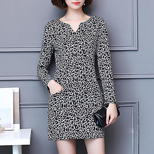 Women's Sheath Dress Short Mini Dress Black Long Sleeve Print Fall V Neck M L XL XXL 3XL 4XL 5XL / Plus Size / Plus Size
Women's Sheath Dress Short Mini Dress Black Long Sleeve Print Fall V Neck M L XL XXL 3XL 4XL 5XL / Plus Size / Plus Size