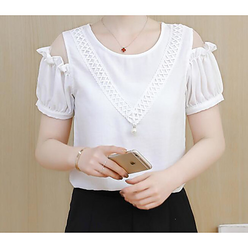 Women's Blouse Solid Colored Cut Out Lace Short Sleeve Daily Tops Cotton White Red Yellow
Women's Blouse Solid Colored Cut Out Lace Short Sleeve Daily Tops Cotton White Red Yellow