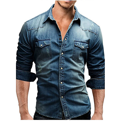 Men's Shirt Solid Colored Plus Size Denim Long Sleeve Daily Tops Blue Light gray Dark Gray
Men's Shirt Solid Colored Plus Size Denim Long Sleeve Daily Tops Blue Light gray Dark Gray